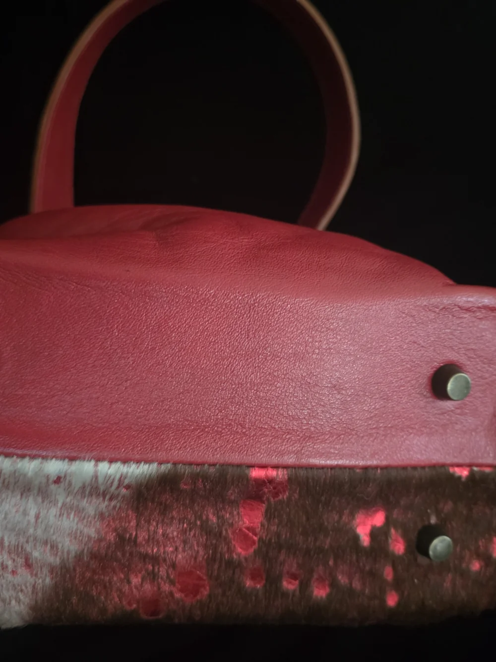 Pierre Laborde Red Speckled Ponyhair Shoulder Bag W/Removable Strap 1 Of 1